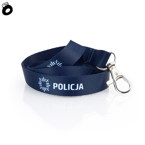 Smycz z karabińczykiem do identyfikatora nadruk POLICJA