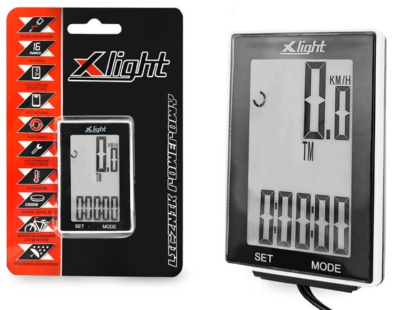 Rowerowy licznik przewodowy XLIGHT JY-M19-CL / 16 funkcji