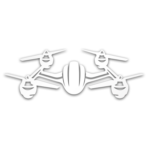 DRON 2 odblaskowa naklejka na auto srebrna