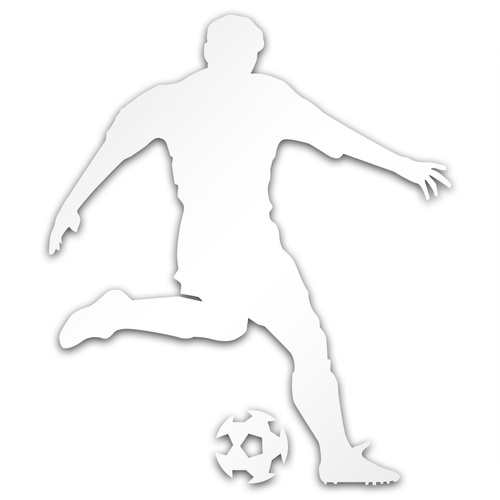 PIŁKARZ odblaskowa naklejka na auto srebrna