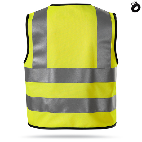 Kamizelka odblaskowa dla dzieci na rower, kolor żółty neonowy, wzrost 116 - 140 cm