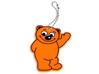 Zawieszka odblaskowa na łańcuszku - MIŚ POMARAŃCZOWY