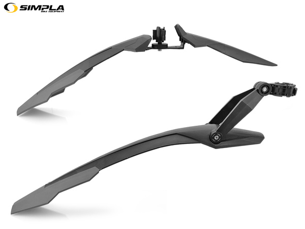 Komplet błotników rowerowych - SIMPLA ADHD LONG 27,5" - 29" czarno-czarne