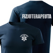 Koszulka męska T-shirt, kolor granatowy nadruk odblaskowy FIZJOTERAPEUTA
