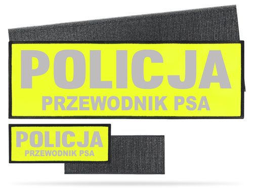 POLICJA PRZEWODNIK PSA zestaw naszywek odblaskowych