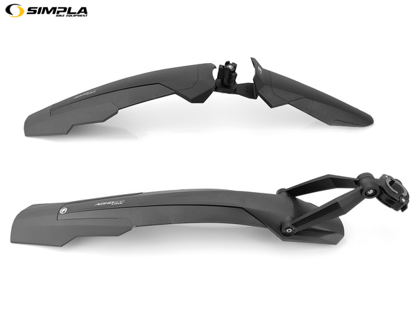 Komplet błotników rowerowych - SIMPLA ADHD LONG 27,5" - 29" czarno-czarne