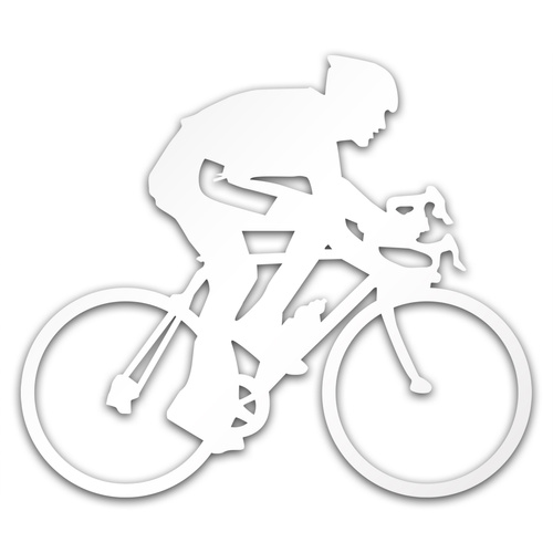 ROWERZYSTA odblaskowa naklejka na auto srebrna