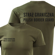 Koszulka męska T-shirt nadruk STRAŻ GRANICZNA - POLISH BORDER GUARD - zieleń wojskowa