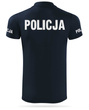 Granatowa męska termoaktywna koszulka polo z nadrukiem odblaskowym POLICJA