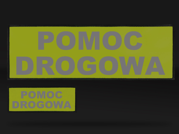 POMOC DROGOWA zestaw naszywek odblaskowych