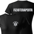 Koszulka damska T-shirt, kolor czarny nadruk odblaskowy FIZJOTERAPEUTA