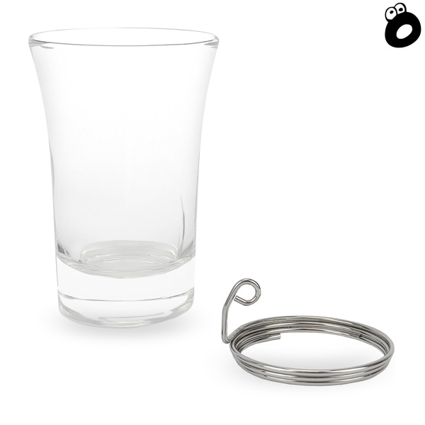 Zestaw imprezowy smycz odblaskowa CZARNA z kieliszkiem szklanym