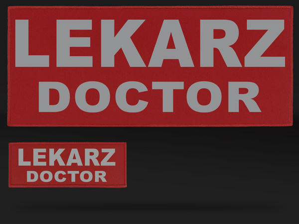 LEKARZ DOCTOR zestaw naszywek odblaskowych