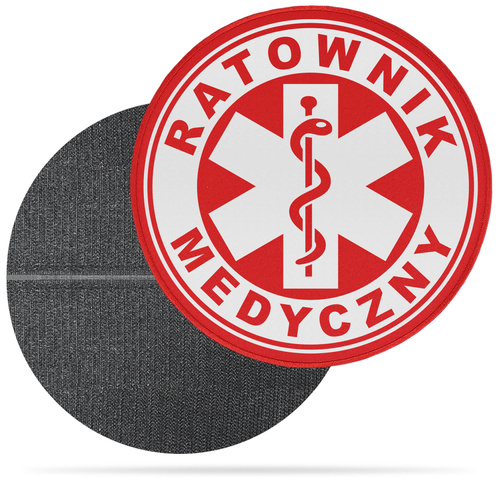 RATOWNIK MEDYCZNY naszywka odblaskowa z eskulapem