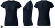Zestaw 3 sztuk damskich koszulek bawełnianych T-shirt - kolor granatowy