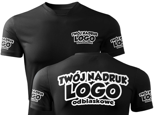 Czarna męska koszulka termoaktywna z własnym nadrukiem