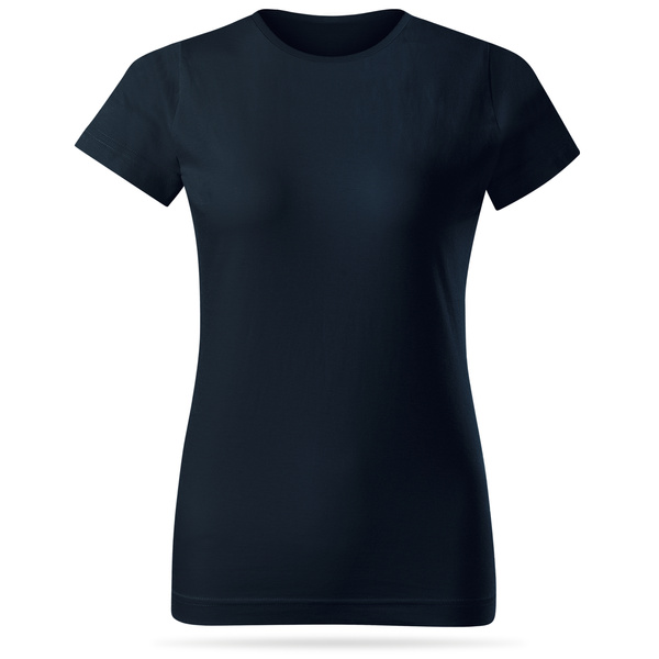 Damska koszulka bawełniana T-shirt - kolor granatowy