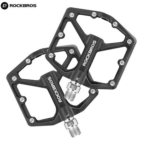 Pedały rowerowe platformowe ROCKBROS K203-BK - aluminium + piny