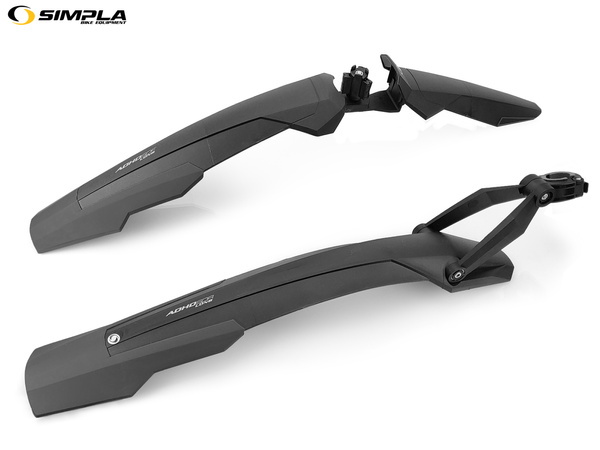 Komplet błotników rowerowych - SIMPLA ADHD LONG 27,5" - 29" czarno-czarne
