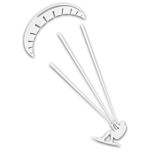 KITESURFING odblaskowa naklejka na auto srebrna