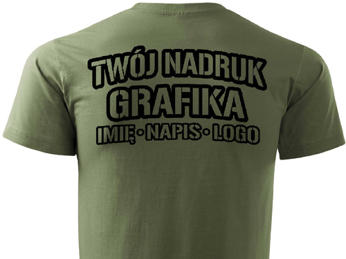 Koszulka T-shirt z własnym nadrukiem - khaki