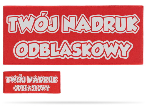 Zestaw naszywek odblaskowych z własnym napisem