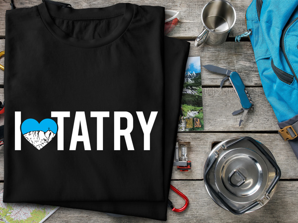 Czarna koszulka T-shirt nadruk KOCHAM TATRY