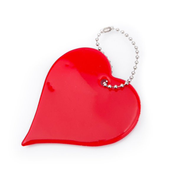 Zawieszka odblaskowa na łańcuszku - SERCE CZERWONE