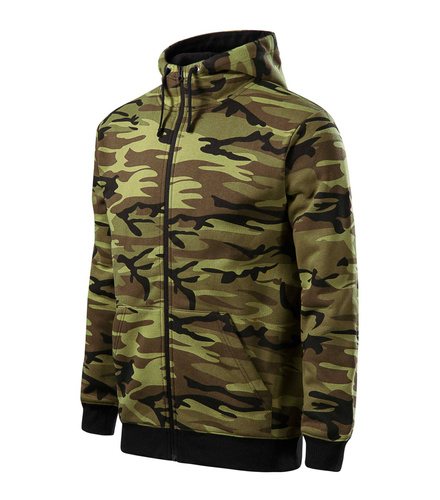 Myśliwska bluza z kapturem – zielona  camo