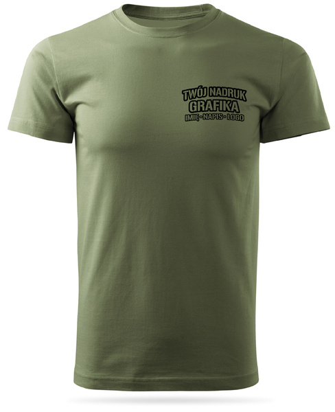 Koszulka T-shirt z własnym nadrukiem - khaki