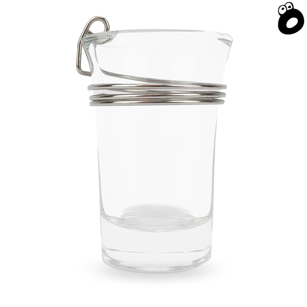 Zestaw imprezowy smycz odblaskowa SZARA z kieliszkiem szklanym