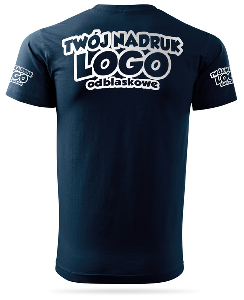 Granatowa męska koszulka T-shirt z własnym nadrukiem 