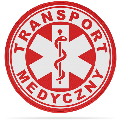 TRANSPORT MEDYCZNY naszywka odblaskowa z eskulapem