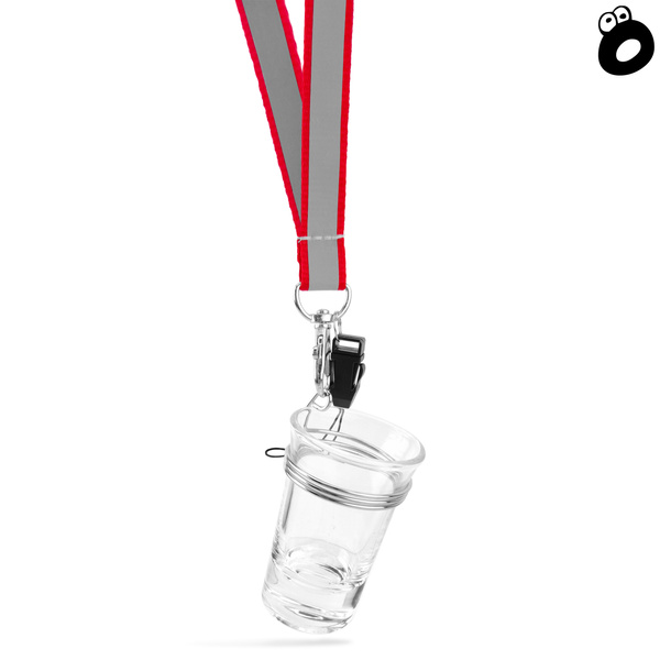 Zestaw imprezowy smycz odblaskowa CZERWONA z kieliszkiem szklanym