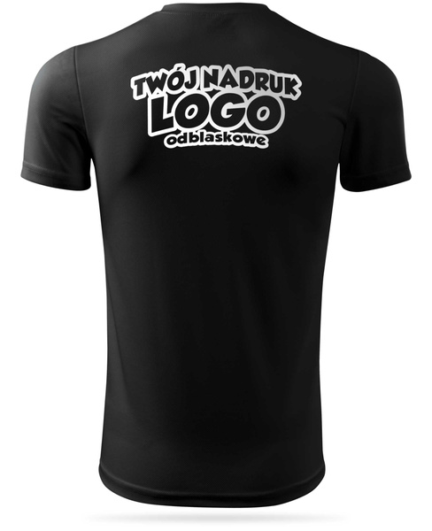 Czarna męska koszulka termoaktywna z własnym nadrukiem