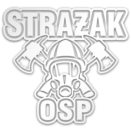 STRAŻAK OSP odblaskowa naklejka - srebrna