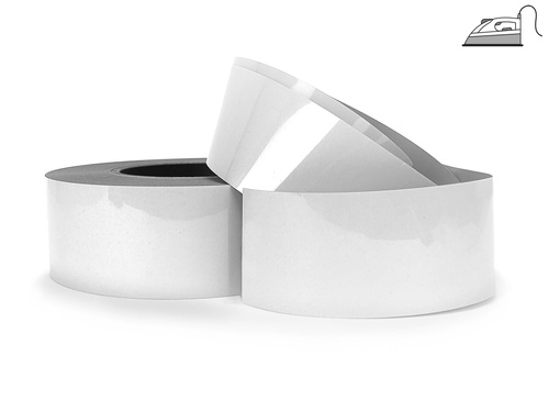 Odblaskowa taśma do prasowania srebrna 5 cm / 1 mb.