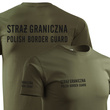 Koszulka męska T-shirt nadruk STRAŻ GRANICZNA - POLISH BORDER GUARD - zieleń wojskowa