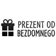 PREZENT OD BEZDOMNEGO pudełko odblaskowa naklejka na auto czarna