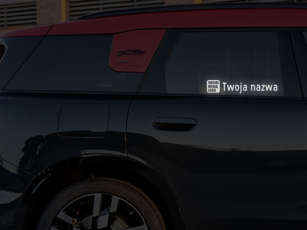 Naklejka z logiem FACEBOOK i Twoją nazwą social mediów