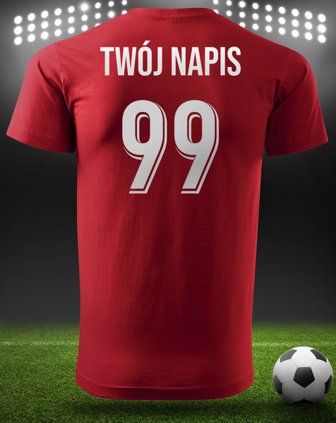 Bawełniana koszulka męska T-shirt z TWOIM NAPISEM I NUMEREM