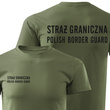 Koszulka męska T-shirt nadruk STRAŻ GRANICZNA - POLISH BORDER GUARD - khaki