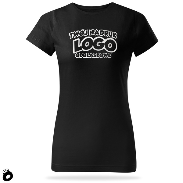 Damska bawełniana koszulka T-shirt z własnym nadrukiem - kolor czarny
