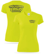 Żółta damska koszulka termoaktywna z własnym nadrukiem