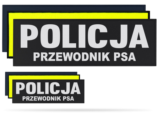 POLICJA PRZEWODNIK PSA zestaw naszywek odblaskowych