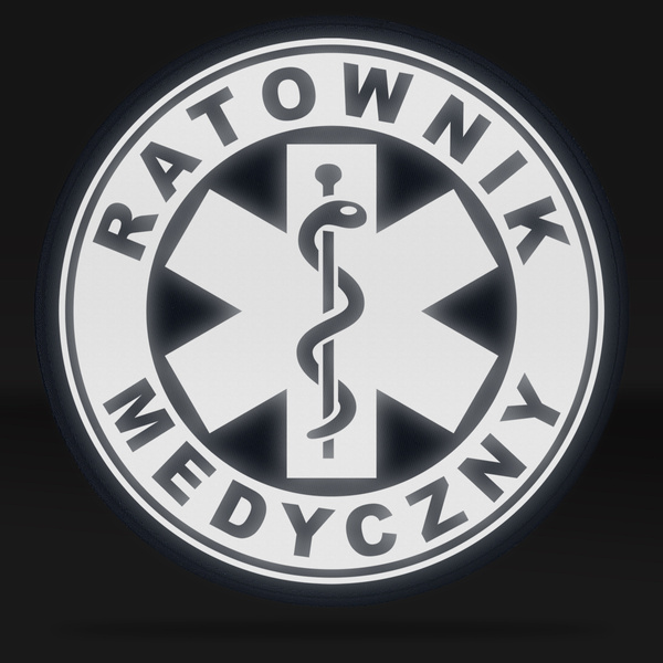 RATOWNIK MEDYCZNY emblemat odblaskowy z eskulapem