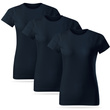 Zestaw 3 sztuk damskich koszulek bawełnianych T-shirt - kolor granatowy