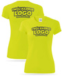 Żółta damska koszulka termoaktywna z własnym nadrukiem