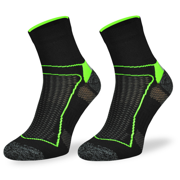 Skarpety rowerowe BIK1 DryTex – czarno-zielone