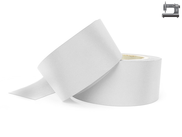 Odblaskowa taśma do wszycia srebrna 5 cm / 2 mb.